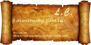 Latosinszky Cintia névjegykártya